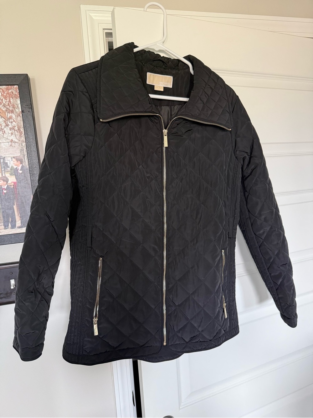 Michael Kors Black Quilted Zip-Front Puffer Jacket